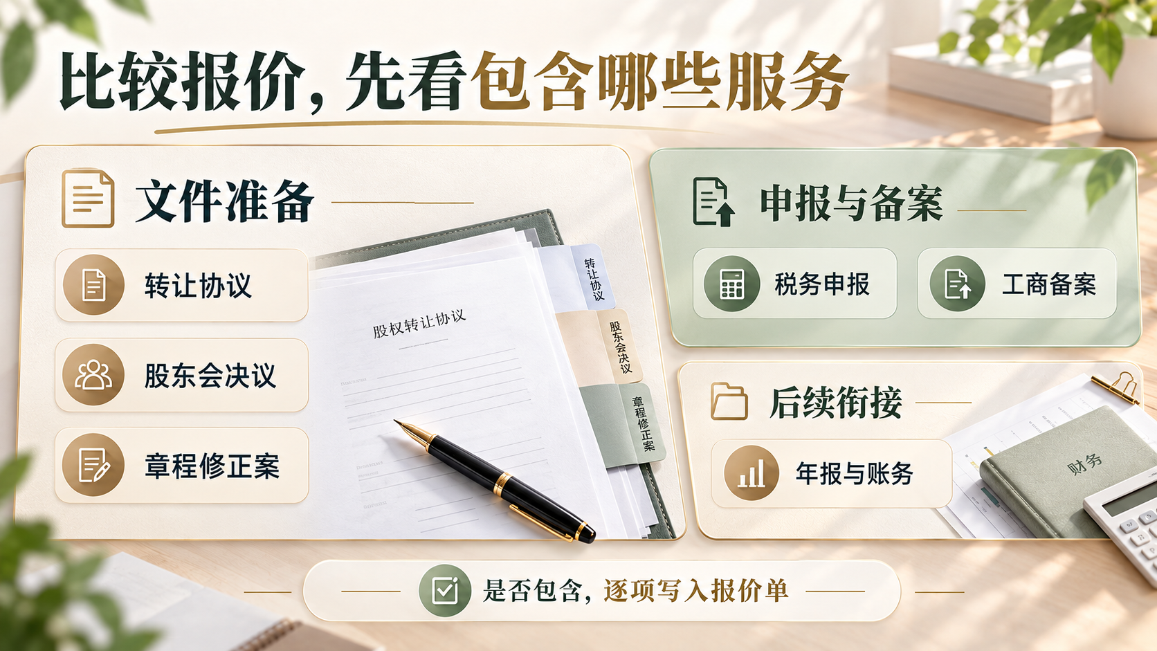 比较报价，先看包含哪些服务
