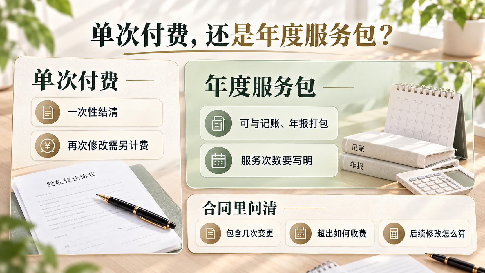 单次付费，还是年度服务包？
